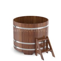 Купель круглая из сращенных ламелей мореной лиственницы